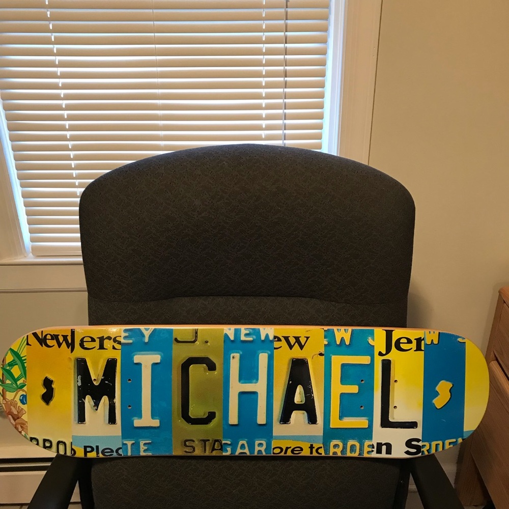 Skateboard wall hanging